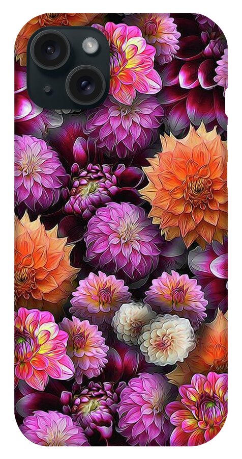 Pink and Orange Dahlias Collage - Phone Case