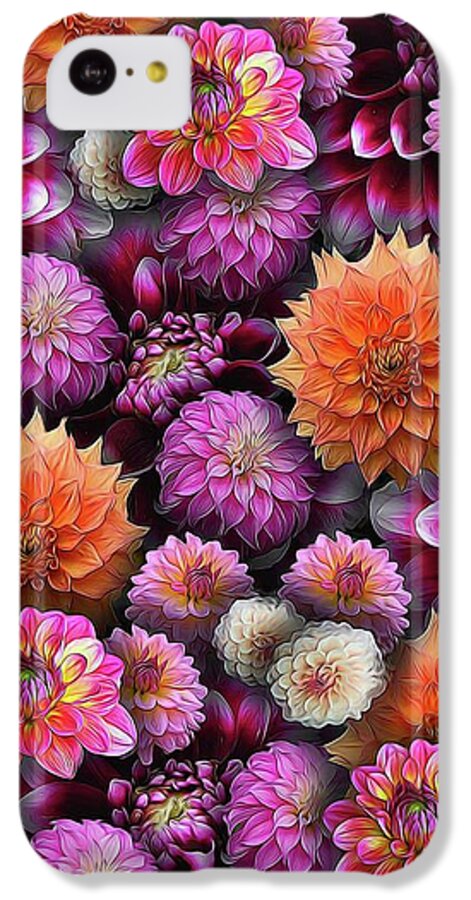 Pink and Orange Dahlias Collage - Phone Case