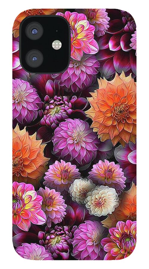 Pink and Orange Dahlias Collage - Phone Case