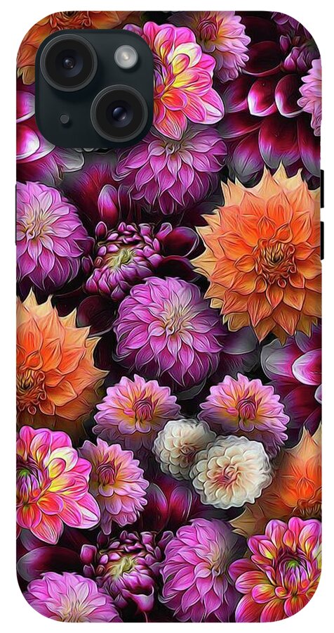 Pink and Orange Dahlias Collage - Phone Case