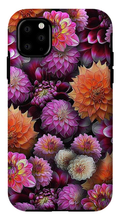 Pink and Orange Dahlias Collage - Phone Case