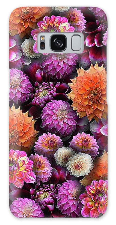 Pink and Orange Dahlias Collage - Phone Case