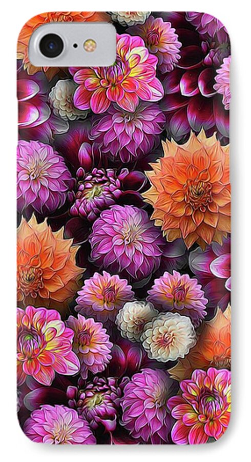 Pink and Orange Dahlias Collage - Phone Case