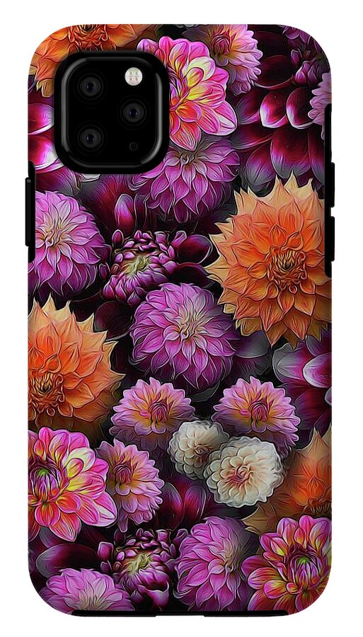 Pink and Orange Dahlias Collage - Phone Case