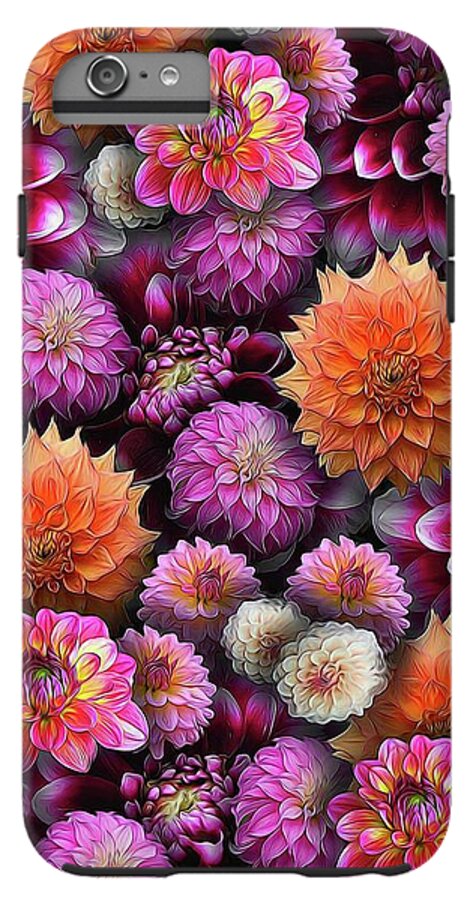 Pink and Orange Dahlias Collage - Phone Case