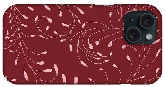 Pink and Red Zentangle Vines and Leaf Pattern - Phone Case