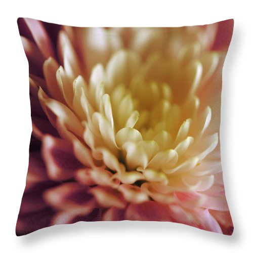 Pink and White Flower - Throw Pillow