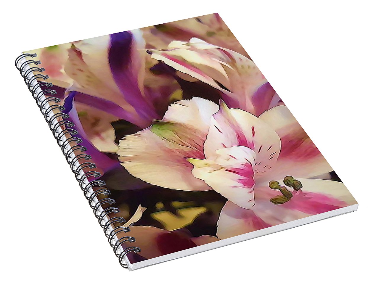Pink and White Flowers - Spiral Notebook