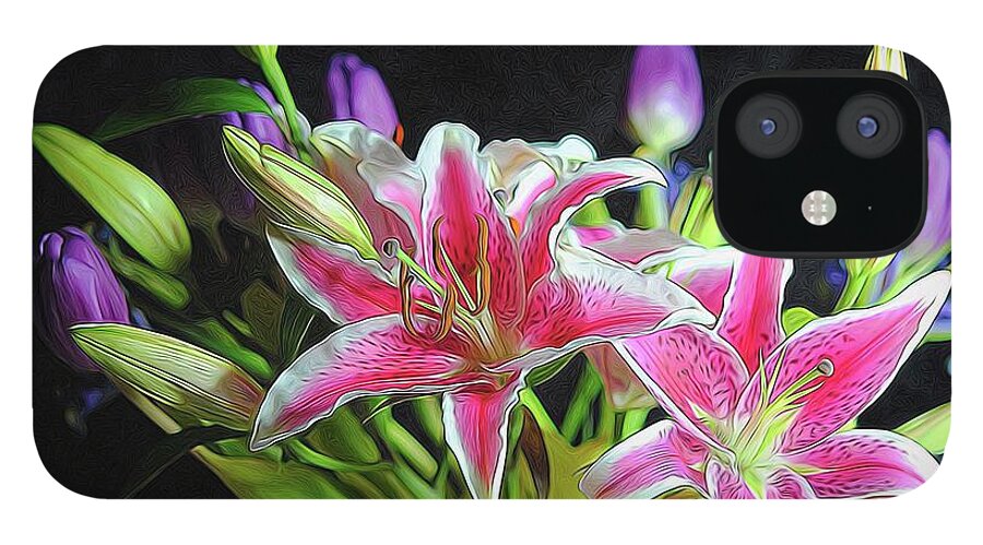 Pink and White Lily Bouquet - Phone Case