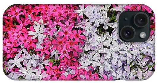 Pink and White Phlox - Phone Case