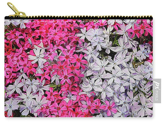 Pink and White Phlox - Carry-All Pouch