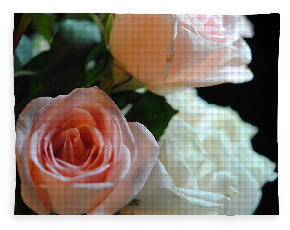 Pink and White Roses Bouquet - Blanket