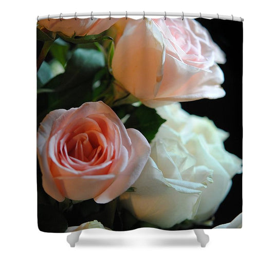 Pink and White Roses Bouquet - Shower Curtain