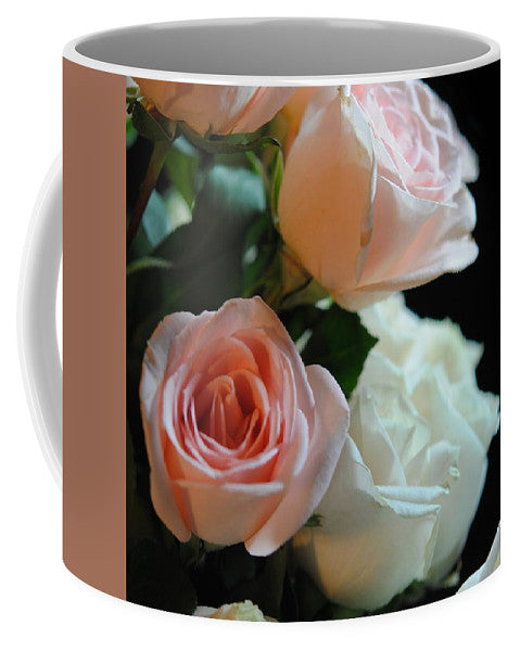 Pink and White Roses Bouquet - Mug