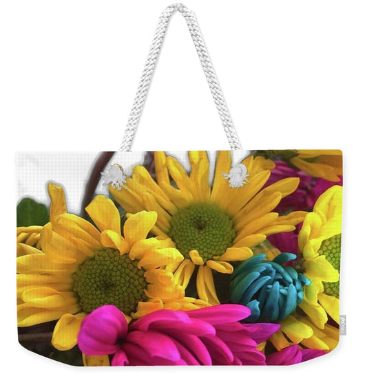 Pink and Yellow Daisies - Weekender Tote Bag