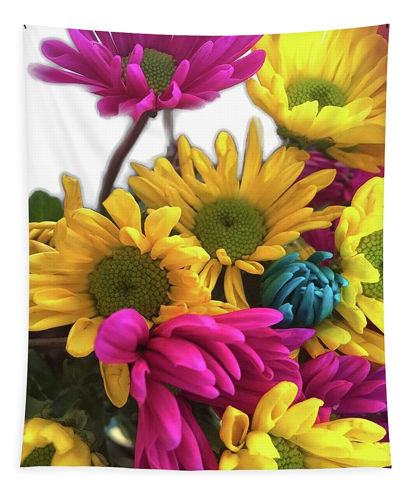 Pink and Yellow Daisies - Tapestry