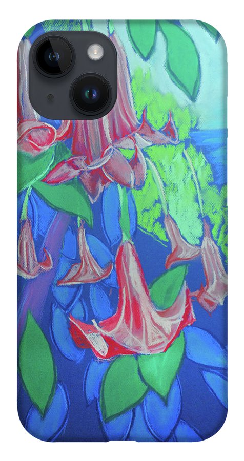 Pink Angels Trumpet Flowers Pastel - Phone Case