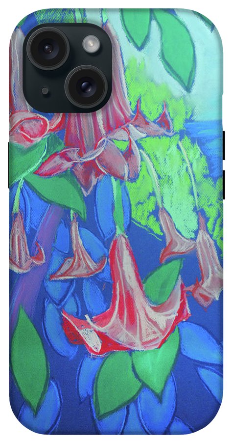 Pink Angels Trumpet Flowers Pastel - Phone Case