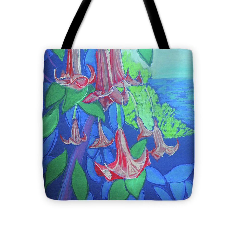 Pink Angels Trumpet Flowers Pastel - Tote Bag