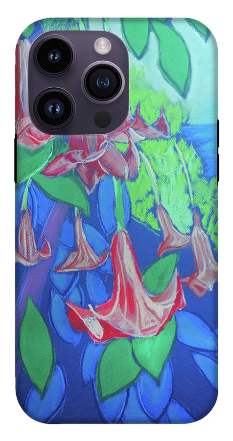 Pink Angels Trumpet Flowers Pastel - Phone Case