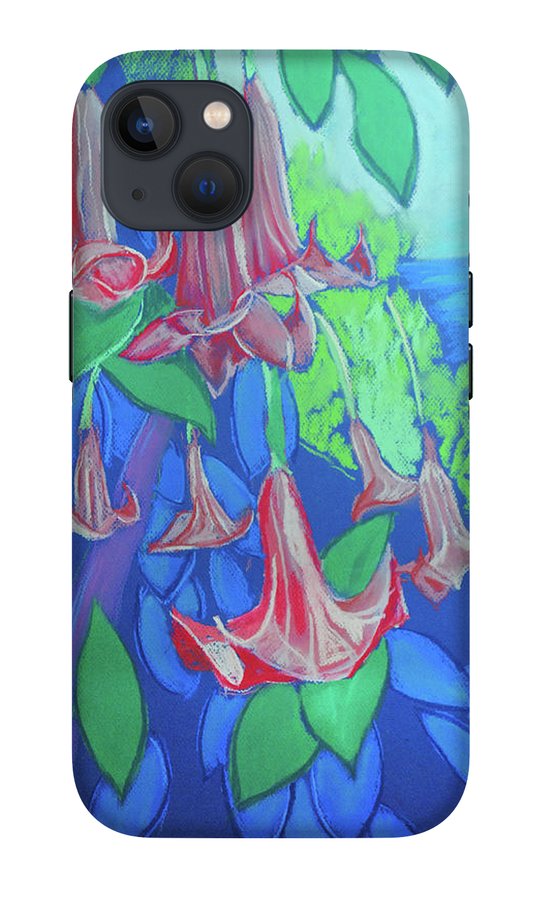 Pink Angels Trumpet Flowers Pastel - Phone Case