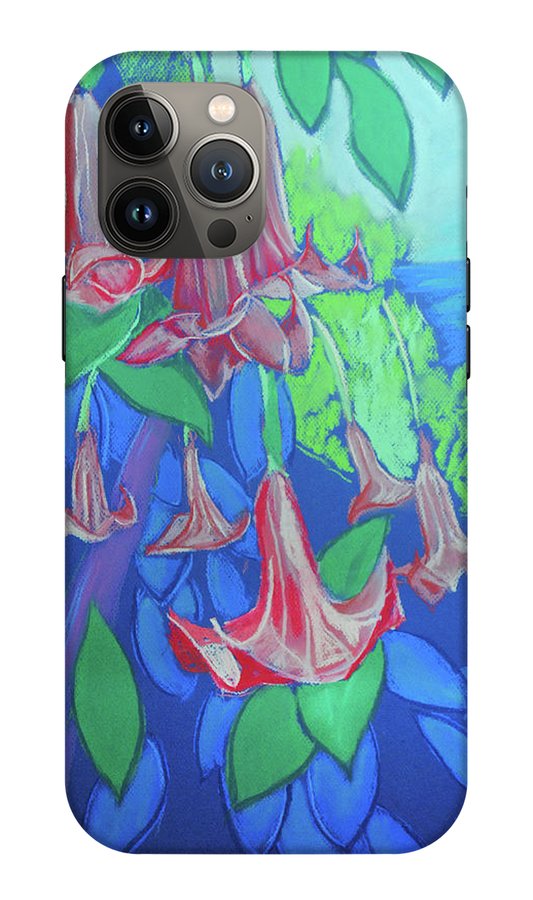 Pink Angels Trumpet Flowers Pastel - Phone Case