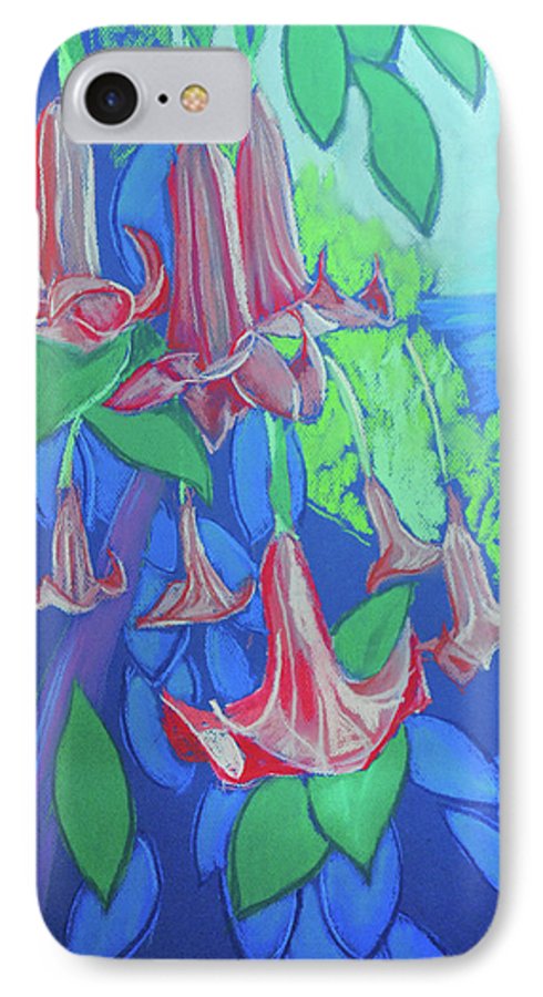 Pink Angels Trumpet Flowers Pastel - Phone Case