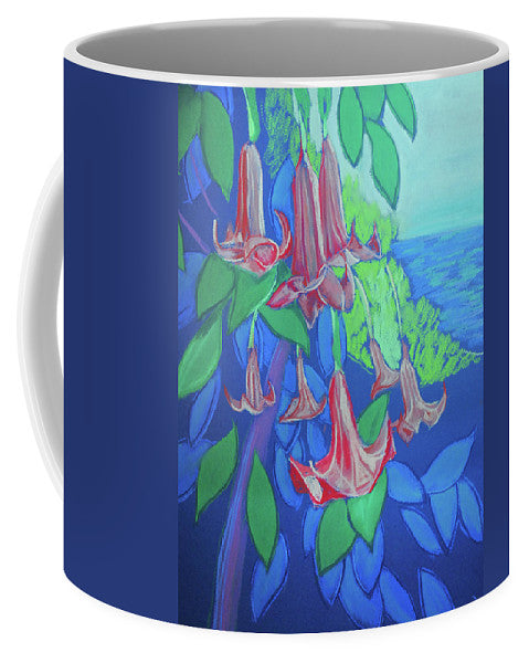 Pink Angels Trumpet Flowers Pastel - Mug