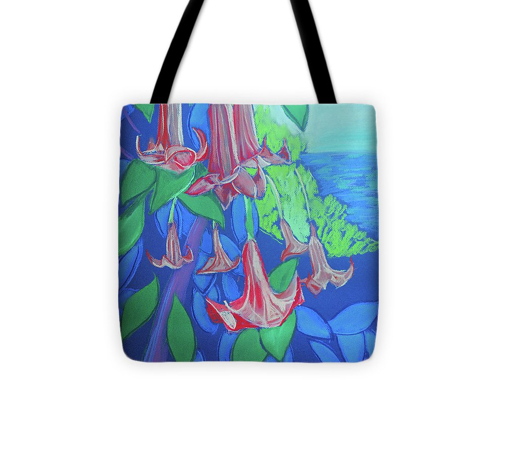 Pink Angels Trumpet Flowers Pastel - Tote Bag