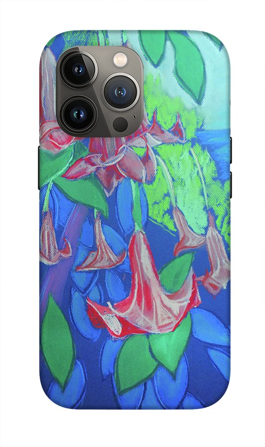 Pink Angels Trumpet Flowers Pastel - Phone Case