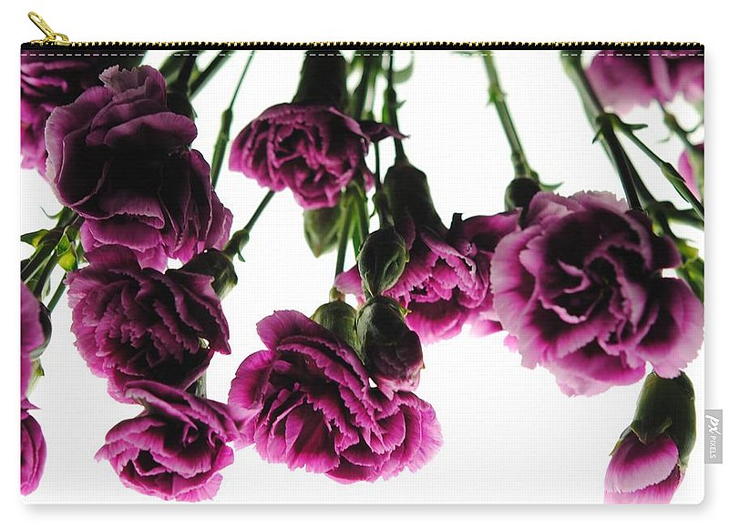 Pink Carnations on White - Carry-All Pouch