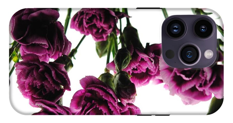 Pink Carnations on White - Phone Case