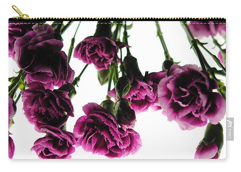 Pink Carnations on White - Carry-All Pouch