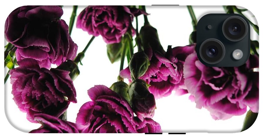 Pink Carnations on White - Phone Case