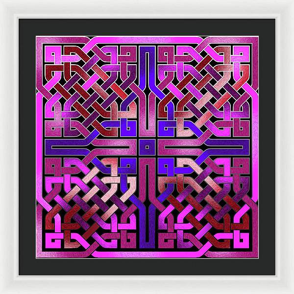 Pink Celtic Knot Square - Framed Print
