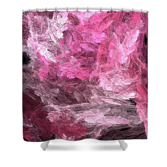 Pink Crystal Fractal - Shower Curtain