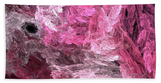 Pink Crystal Fractal - Beach Towel