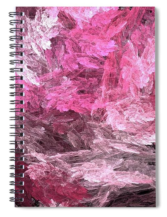 Pink Crystal Fractal - Spiral Notebook
