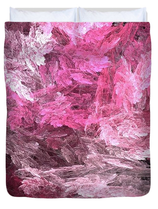 Pink Crystal Fractal - Duvet Cover