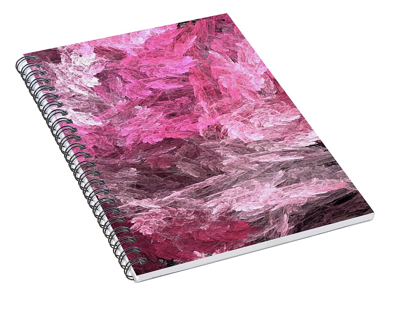 Pink Crystal Fractal - Spiral Notebook