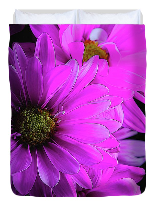 Pink Daisies - Duvet Cover