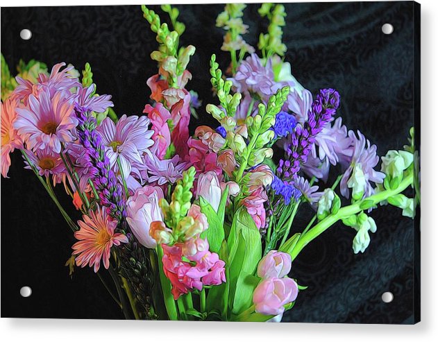 Pink Flower Bouquet - Acrylic Print