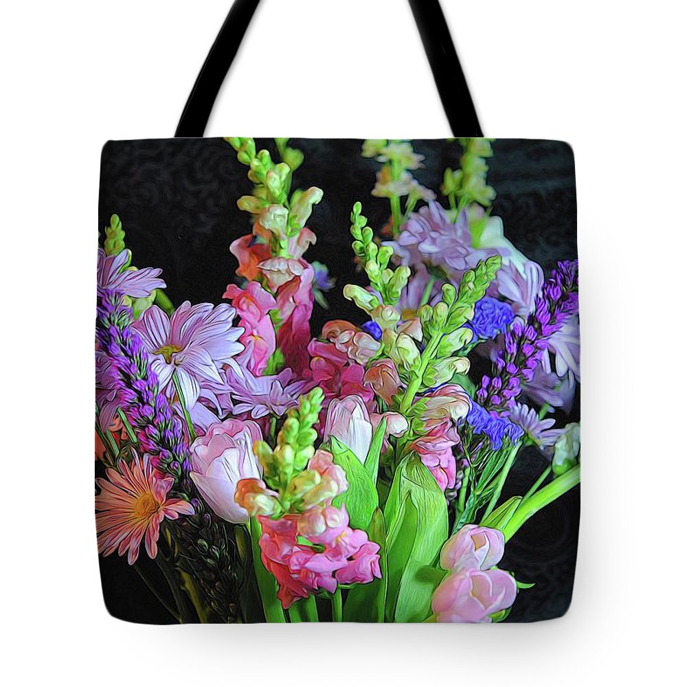 Pink Flower Bouquet - Tote Bag