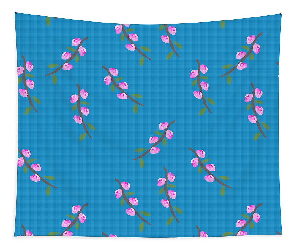 Pink Flower Branches Pattern - Tapestry
