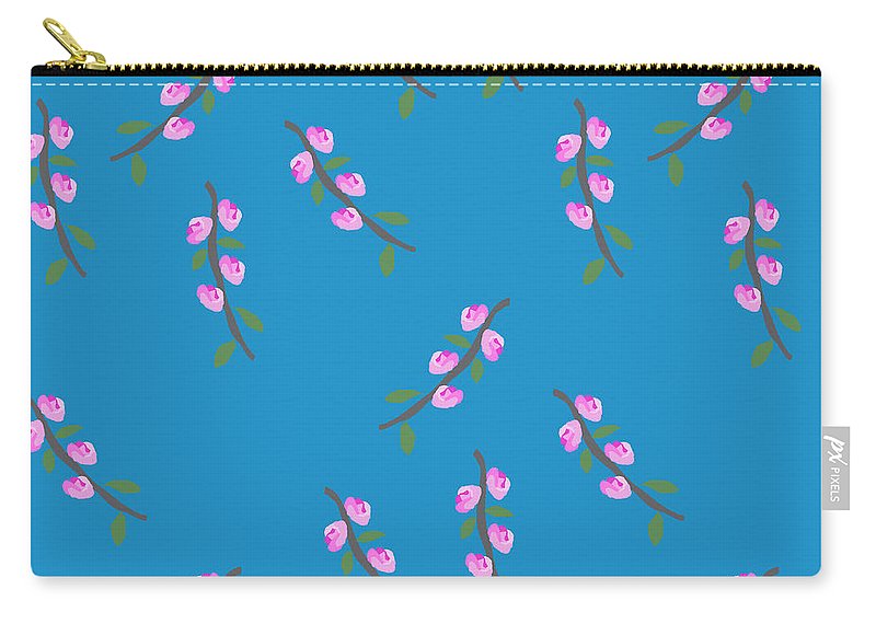 Pink Flower Branches Pattern - Carry-All Pouch