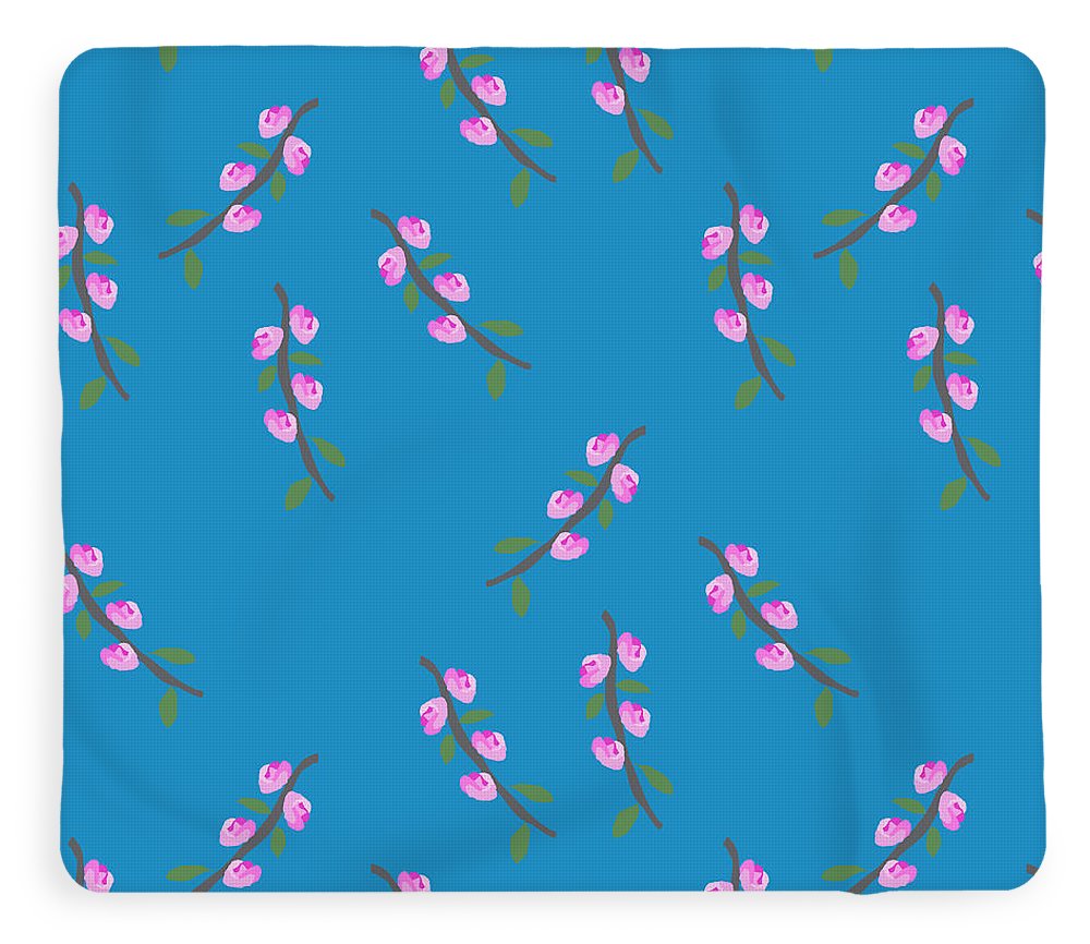 Pink Flower Branches Pattern - Blanket