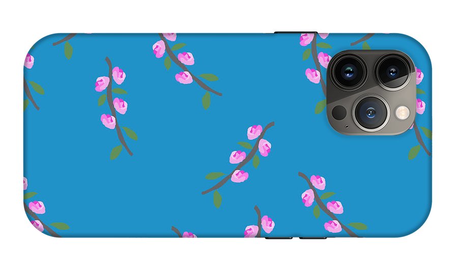 Pink Flower Branches Pattern - Phone Case