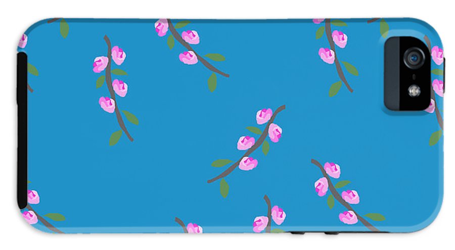 Pink Flower Branches Pattern - Phone Case