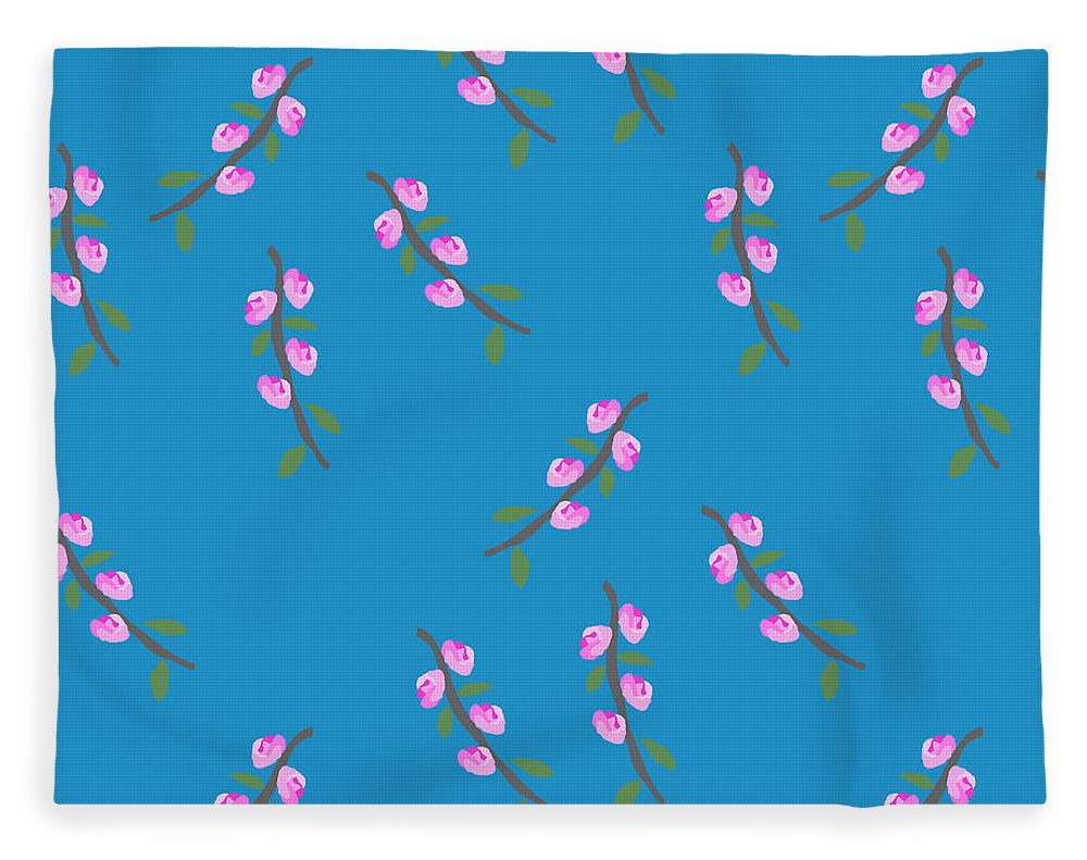 Pink Flower Branches Pattern - Blanket