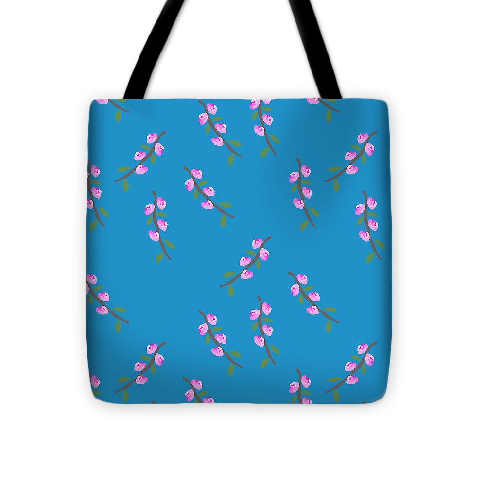 Pink Flower Branches Pattern - Tote Bag